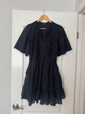 Madewell Black Eyelet Button-Front Dress